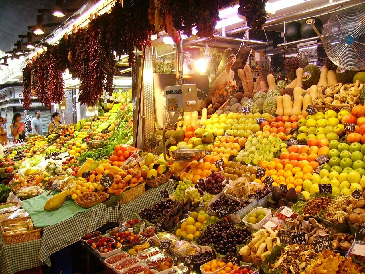 Рынок. Меркадо-де-ла-Бокерия. На рынке. Красивый рынок. Базар (рынок).