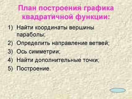 Построение квадратичной функции 9 класс конспект