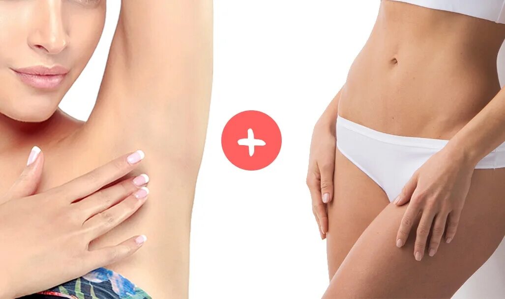 Красивое гладкое тело без волос. Бикини подмышки. Глубокое бикини+подмышки+голени. Гладкие ноги. Лазерная депиляция подмышек.