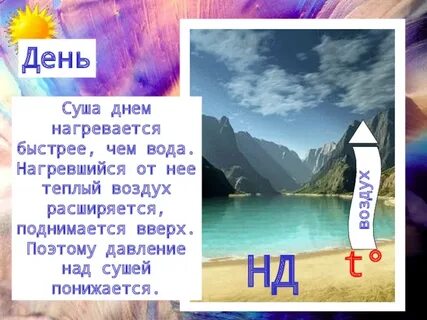 Что быстрее нагревается вода или суша
