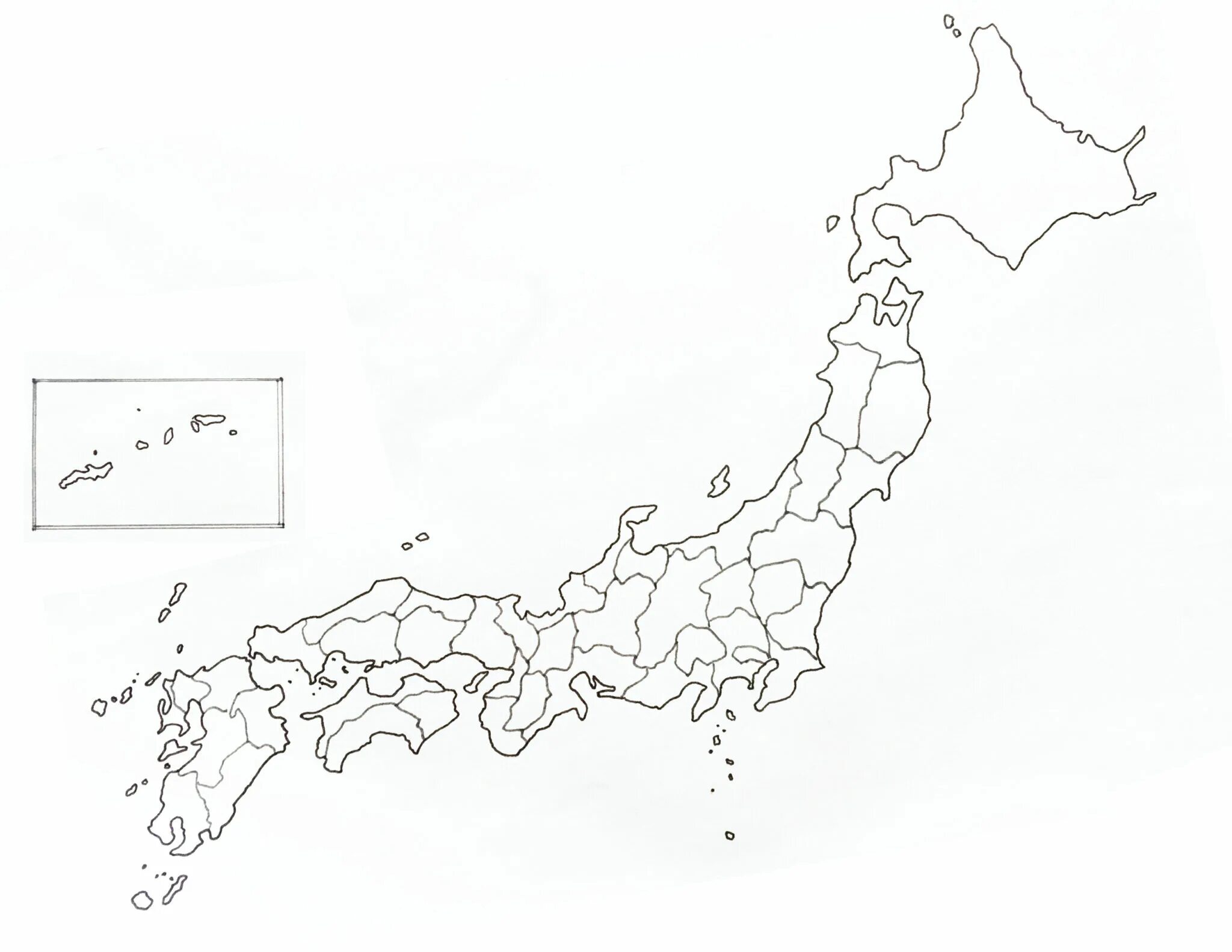 Printable Japan Blank Map with Outline, Transparent Map PDF Map, Japan, Printabl