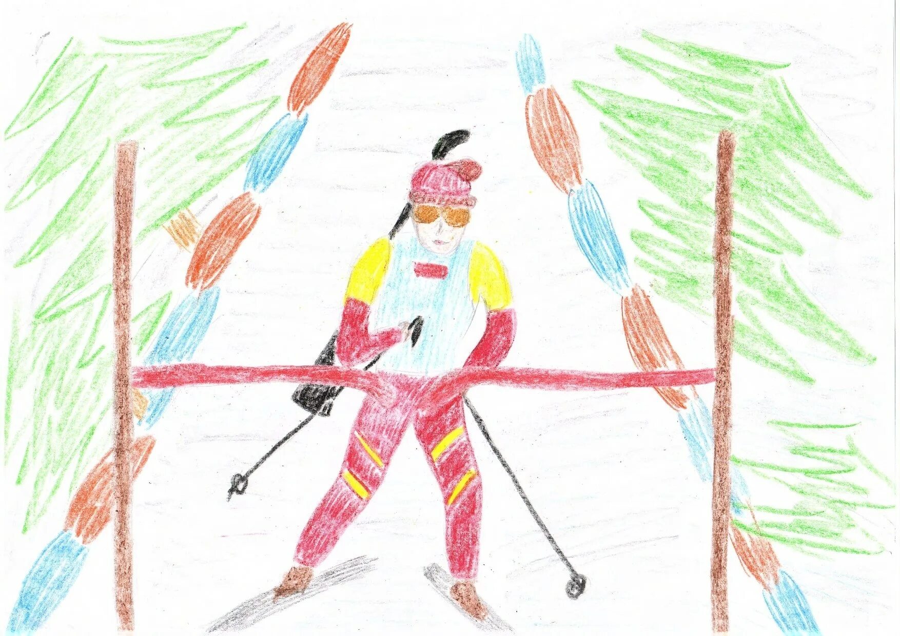 Рисование лыжник. Лыжник рисунок. Лыжный спорт рисование. Лыжник зарисовки. Лыжник 3 класс