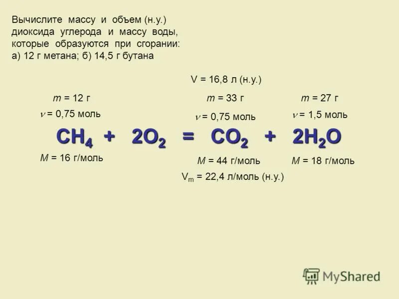 Масса со2 при нормальных условиях. Объем метана. Масса воды при сжигании метана. Вес метана. Какой объем оксида углерода образуется при сжигании