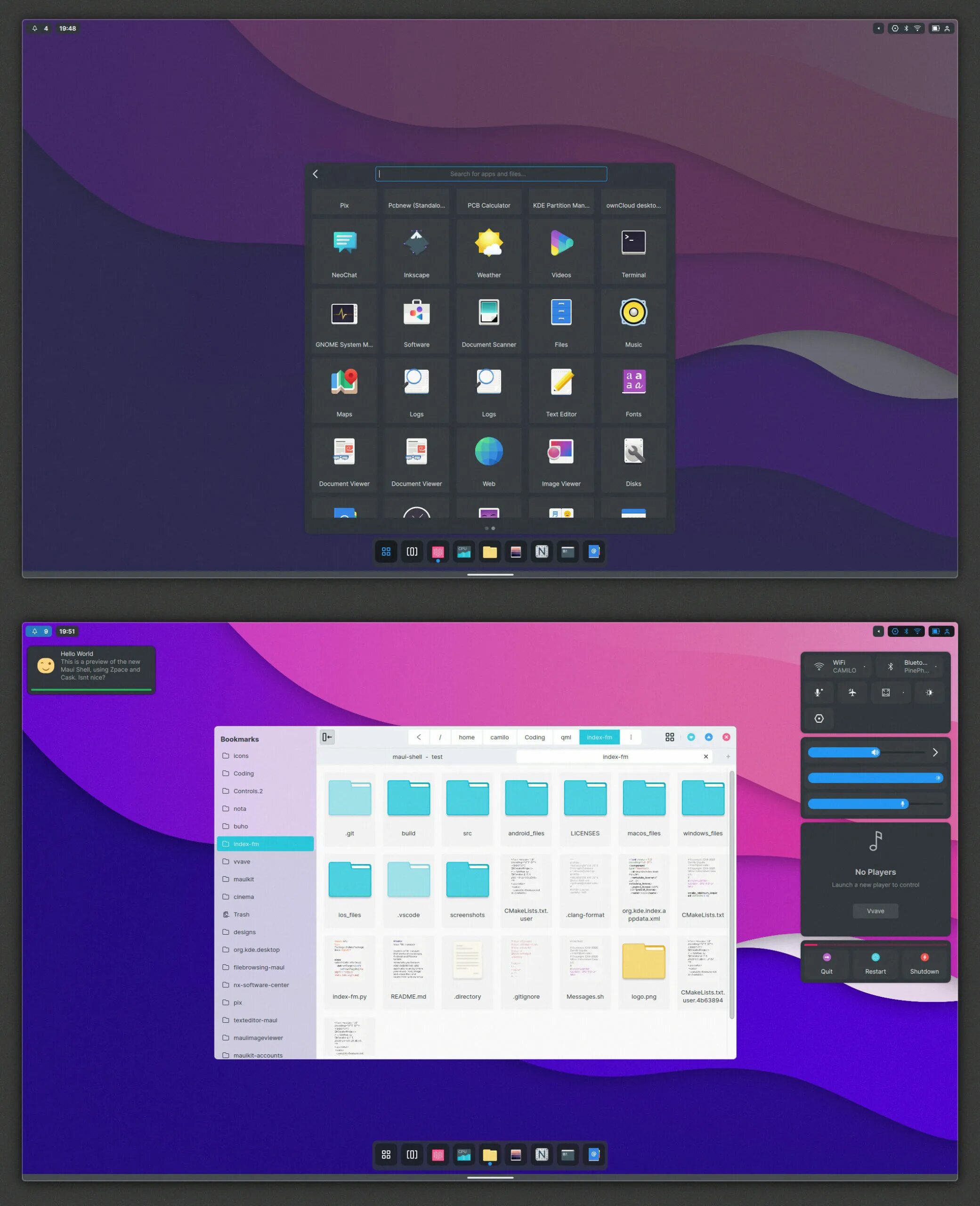 Maui shell. Nitrux linux. экрана оболочка. linux shell.