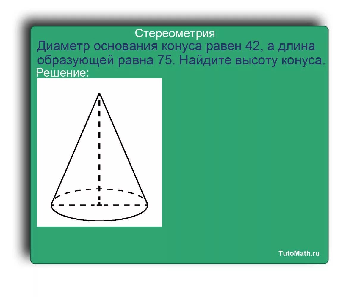 Формула длины образующей. Диаметр основания конуса. конус стереометрия. длина образующей конуса. диаметр основания конуса равен.