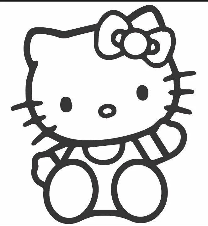 Kolorowanki Hello Kitty z serduszkami - Darmowe kolorowanki do druku