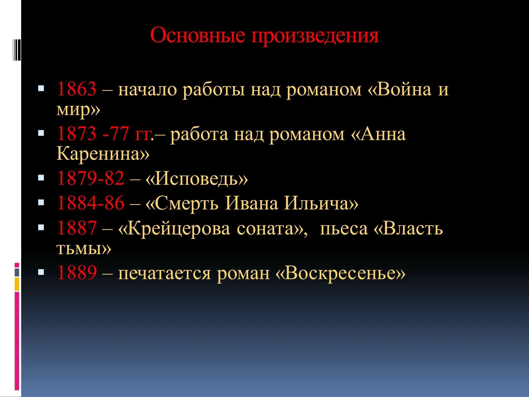 Основные произведения 8 класса. Основные произведения.