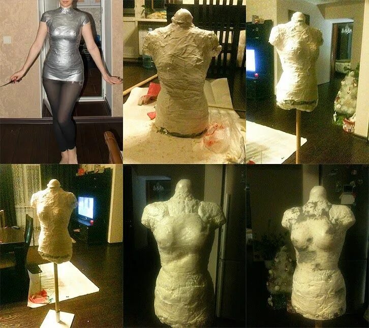 Maniquí de papel maché / Mannequin form. Primera parte. Como hacer un maniqui, H