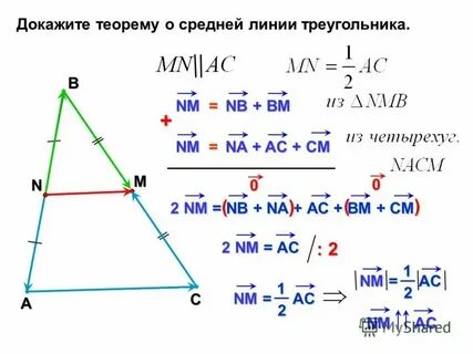 Определение средней линии треугольника и трапеции