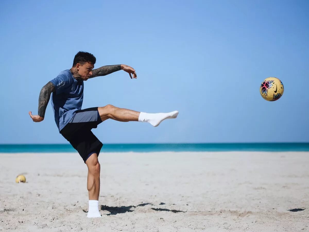 She play football every day
