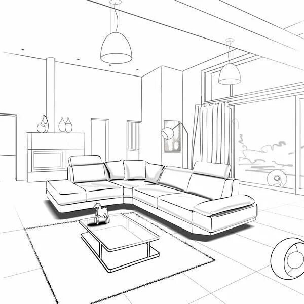 Pretty Living Room Skecth - Freshouz Home & Architecture Decor Interior design s