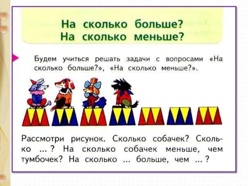 Насколько мало. Задачи на сколько больше. Задачи на сравнение 1 класс. Задачи на сравнение чисел 1 класс. Задачи для первого класса на сравнение.