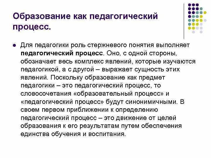 Опорная схема: «образование как педагогический процесс». Образование как педагогический процесс. Образование как педагогическийпроуесс. Понятие образования как педагогического процесса.