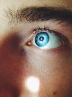 Has big blue eyes