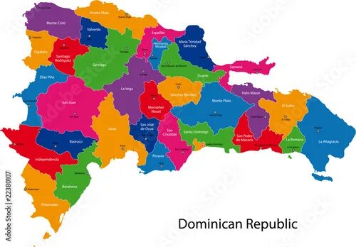 Landkarte Dominikanische Republik (Regionen) : Weltkarte.com - Karten und Stadtp