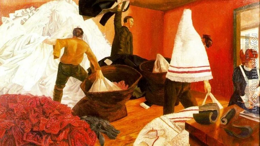 Порядок картина. Рождество Христово Спенсер Стэнли. Натюрморт стирка. Сортировщик на картинах художников.