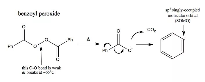 Пероксид бензоила формула. Пероксид бензоила структурная формула. Бензоил радикал. Органический пероксид.