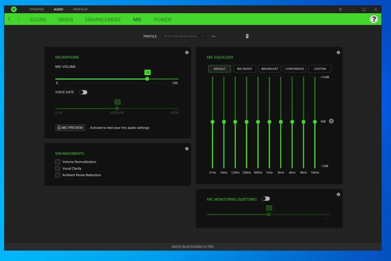 Razer blackshark v2 x драйвера. Razer Synapse v2 эквалайзер Tarkov. Razer Synapse Microphone settings. Razer Synapse EQ settings Microphone Razer BLACKSHARP v2. Razer BLACKSHARK v2 настройка звука.