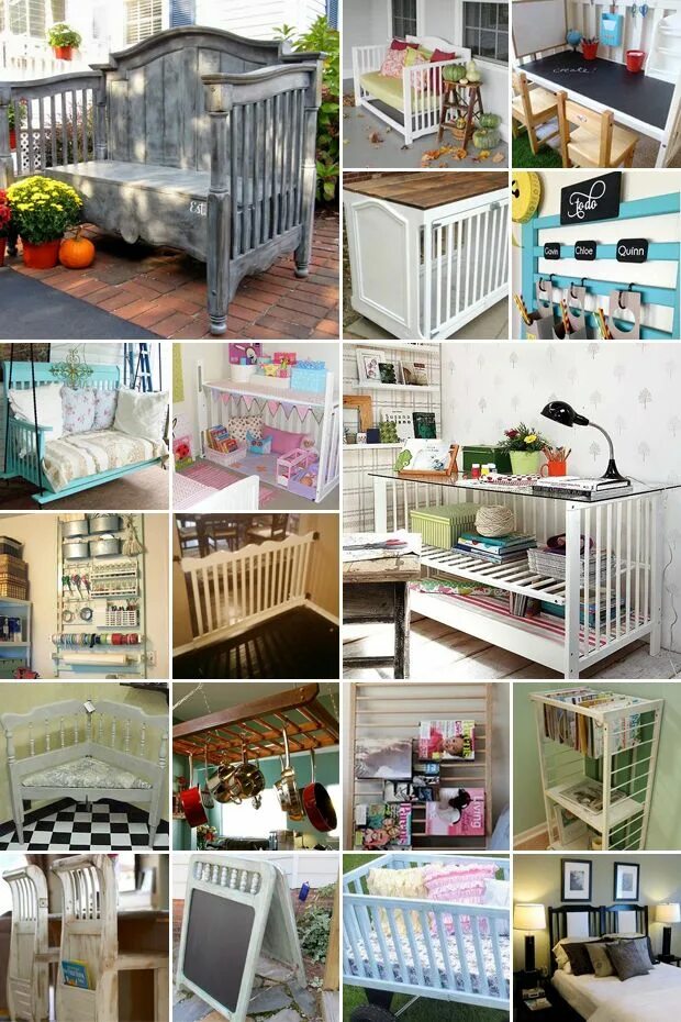 Recycle That Crib! Crib makeover, Baby cribs, Cribs repurpose
