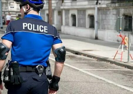 Policeman walk