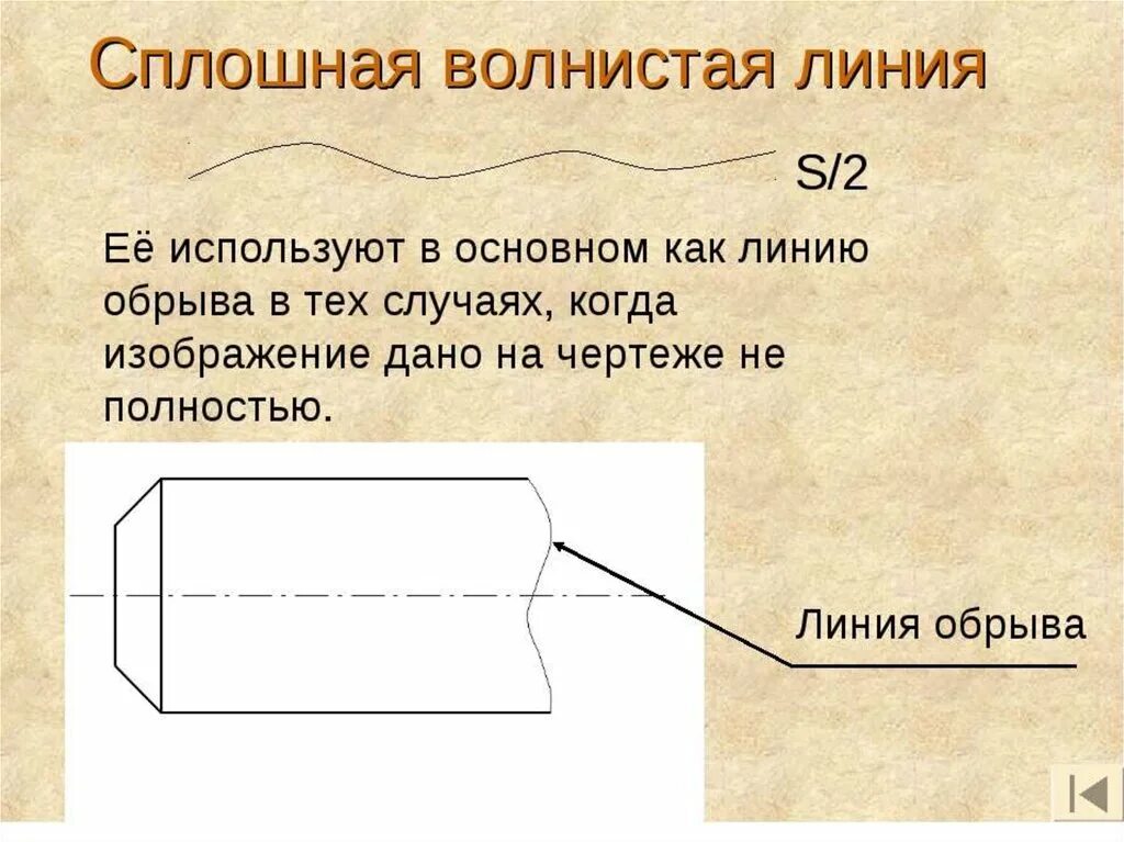 Сплошной волнистой линией выполняют
