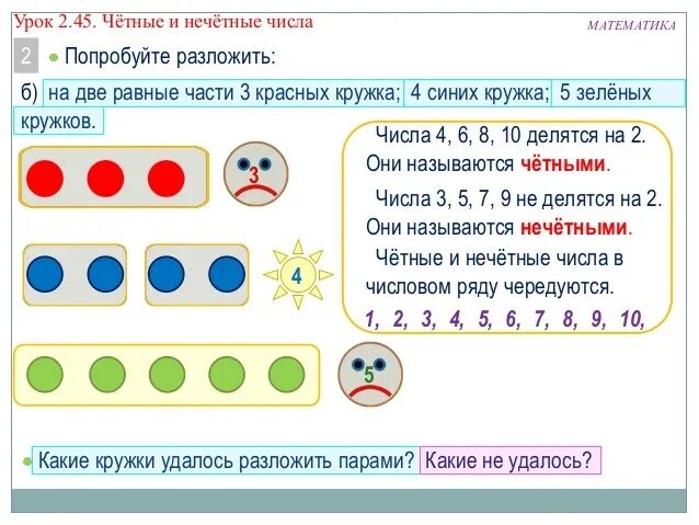 Правила четных и нечетных чисел