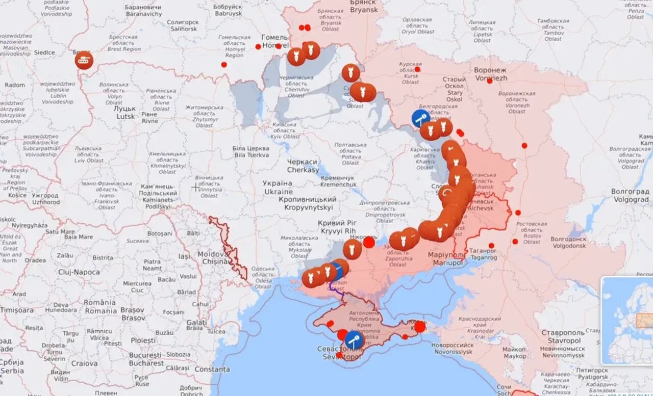 Military summary map. Military summary map