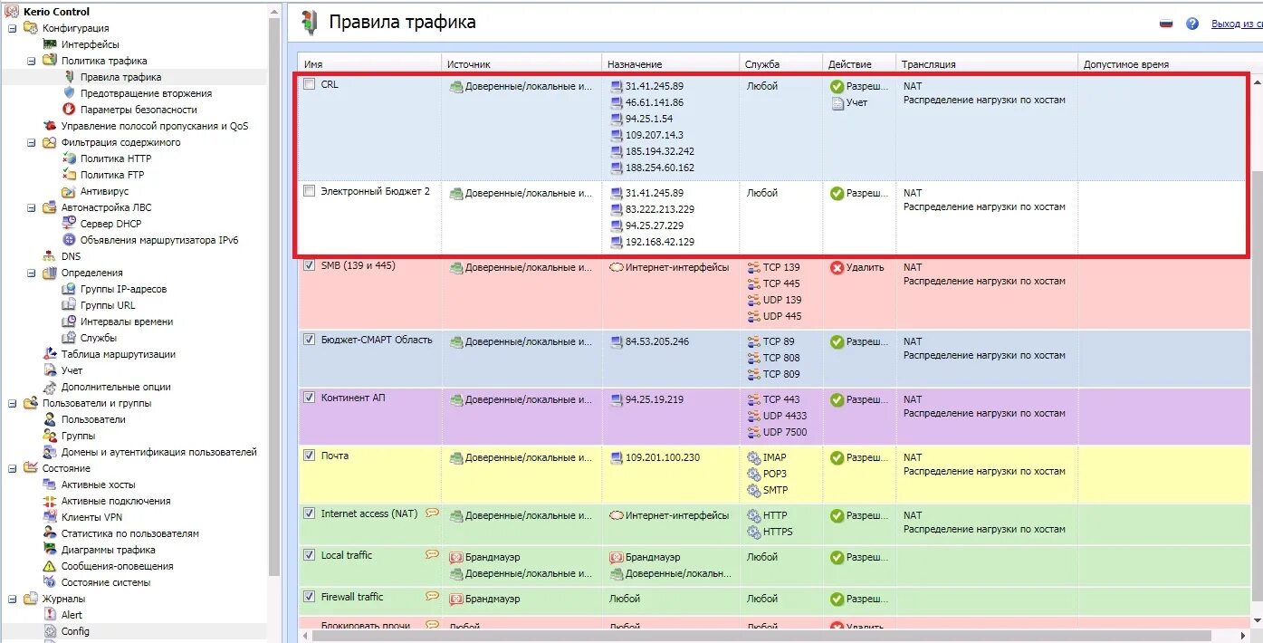 Kerio Control. Kerio QOS. Настройка правил в kerio. Правила kerio Control.