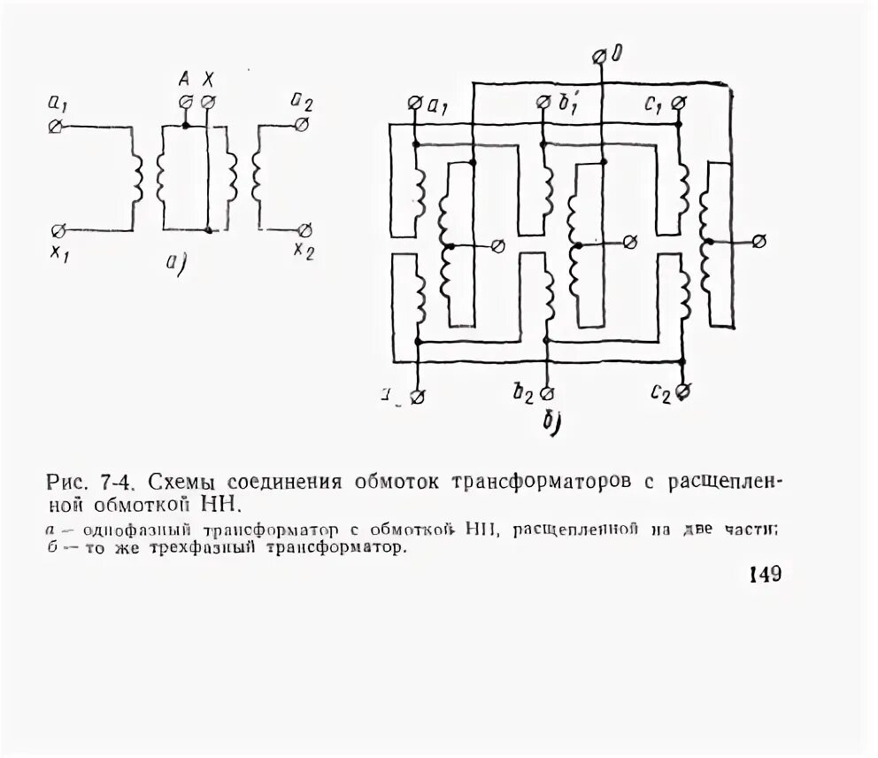 Соединение обмоток трехфазного трансформатора