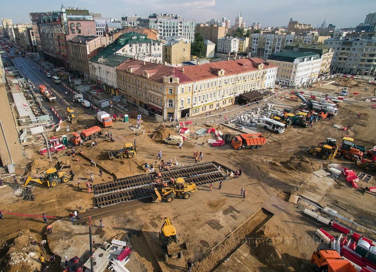 Реконструкция Тверской улицы 2017. Тверская застава торговый центр.