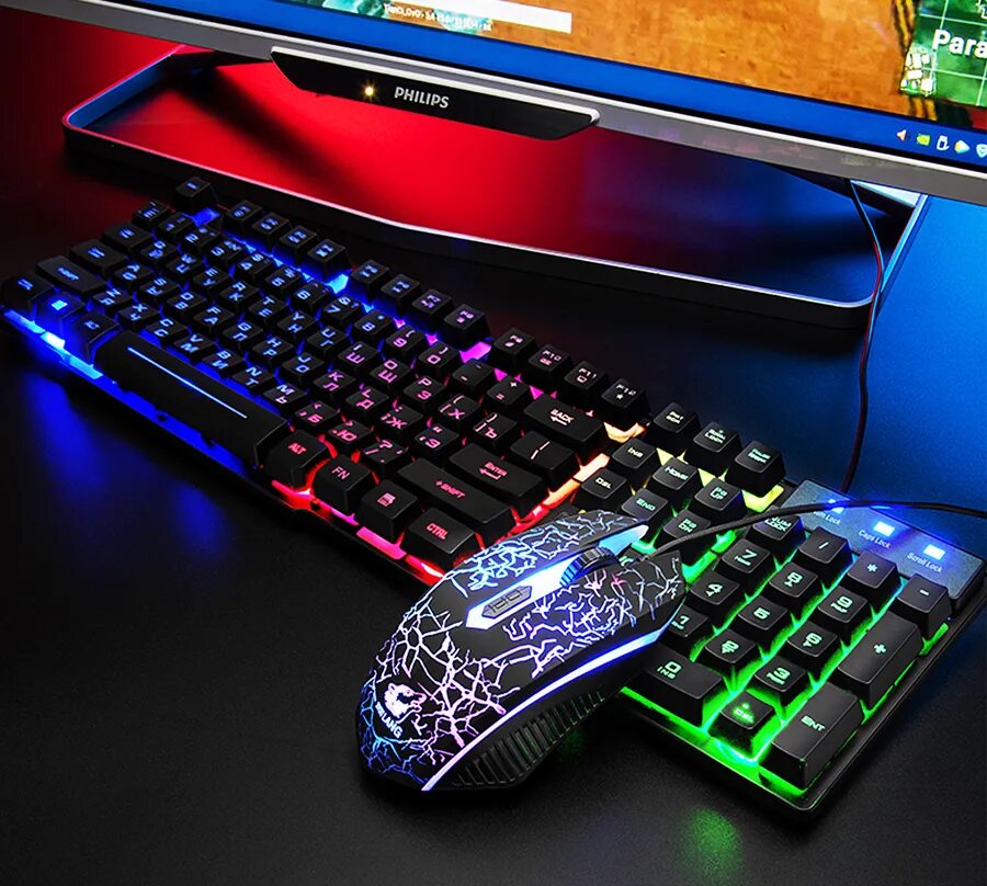 Игровой компьютер монитор мышка и клавиатура. Клавиатура мышка коврик rainbow light t5. игровая клавиатура и мышь zyl t5. игровая клавиатура с подсветкой. игровая клавиатура с подсветкой и мышь.