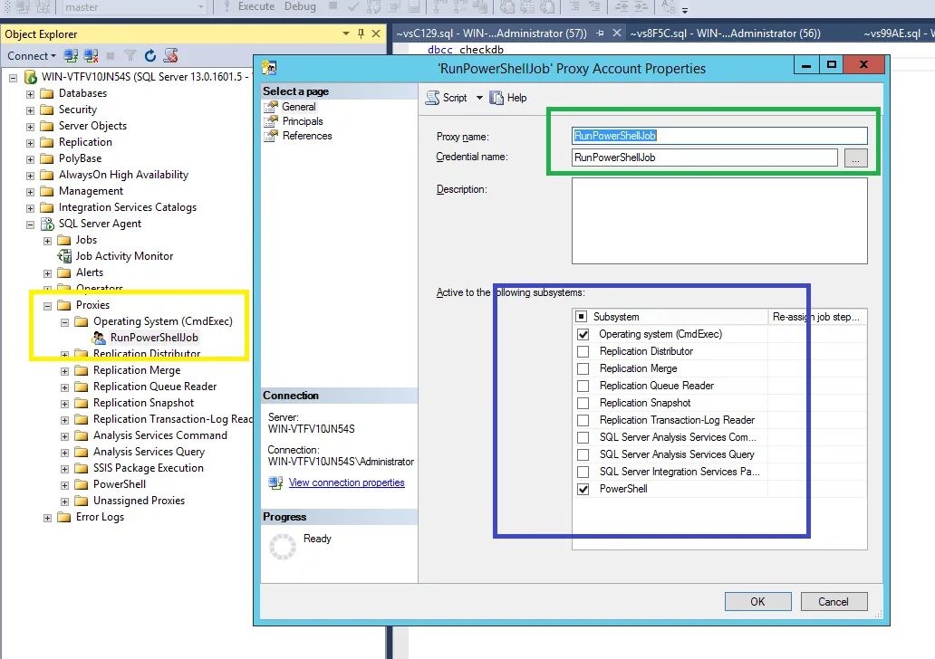 Proxy properties. SQL Server Dual CPU. Job CMDEXEC MSSQL. SQL CPU Version. Type list, choose operating System (CMDEXEC).