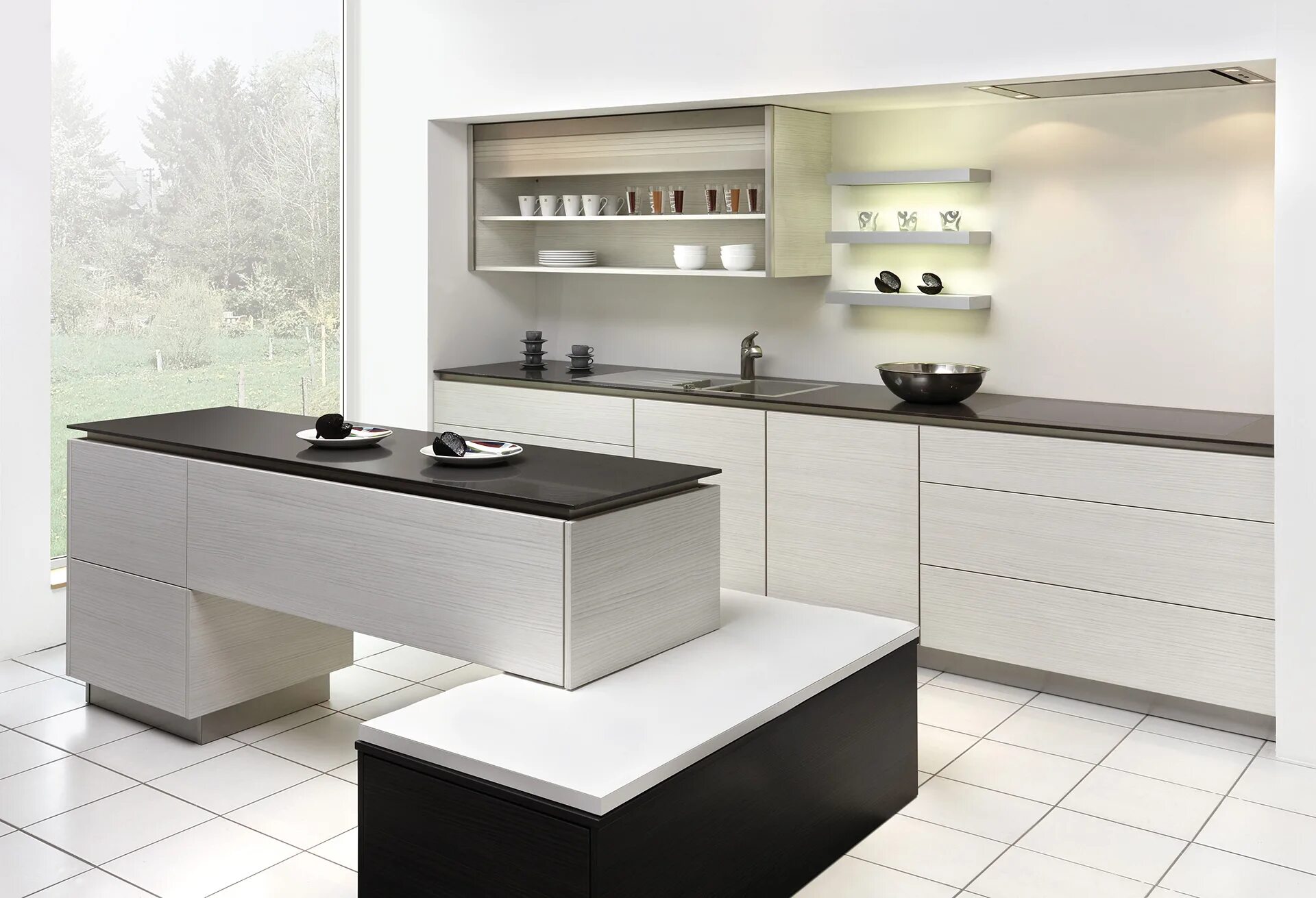 кухонный остров с обеденным столом. кухни в стиле модерн. интересный интерьер кухни. модные кухни. кухни 2014 года.