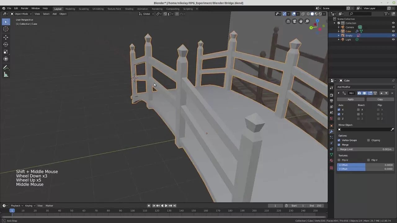 Blender bridge edge