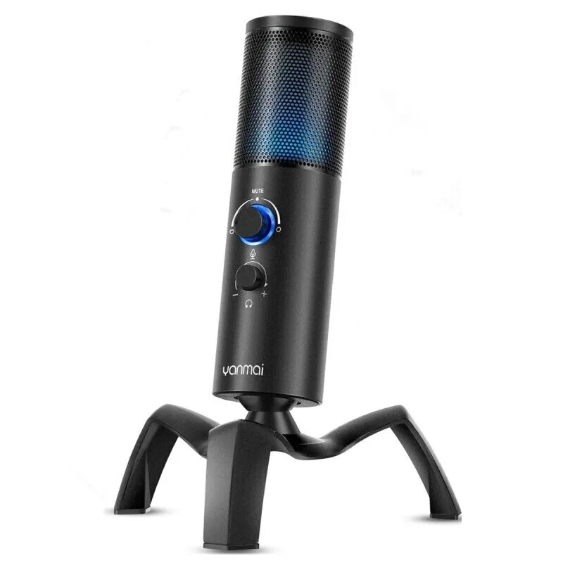 Конденсаторный микрофон rgb usb. Yanmai q6. yanmai q8. микрофон якорь. logitech blue ice snowball.