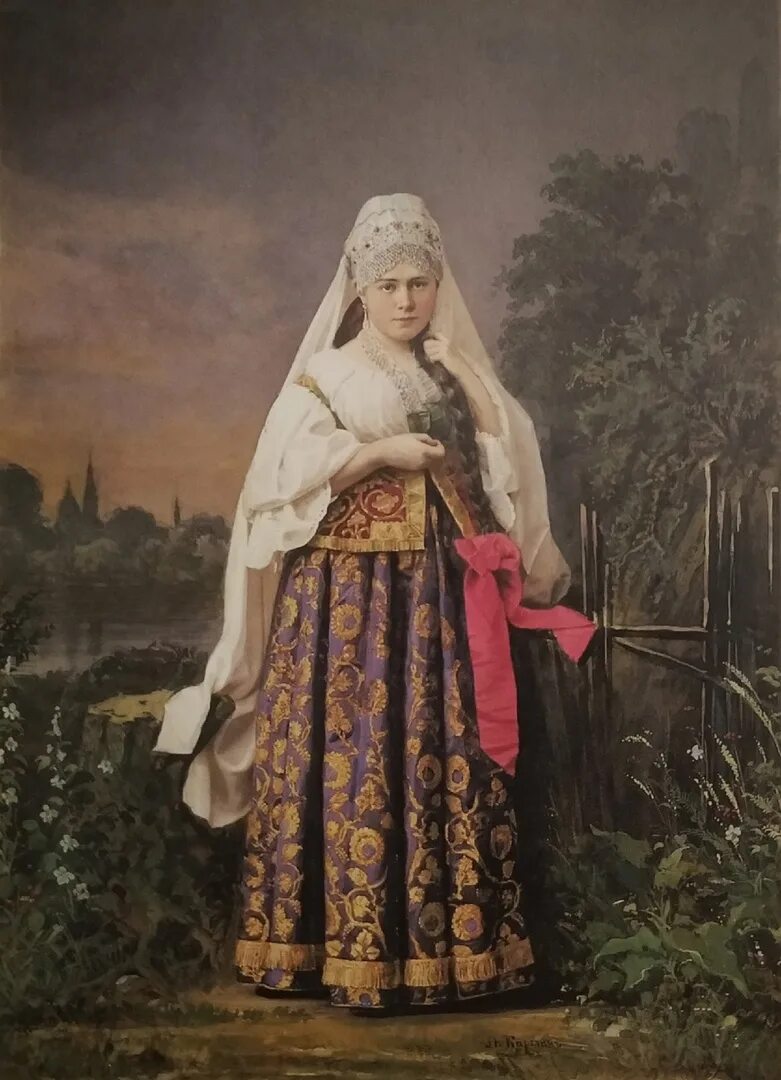 Костюм картина. А. О. Карелин Горбатовская мещанка. Горбатовская мещанка. Григорий Седов Курская мещанка. Одежда мещанки 19 века в России.