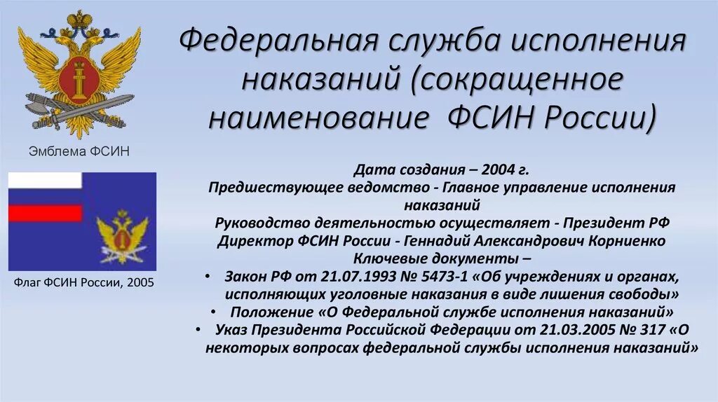 Федеральная служба исполните. Уголовно-исполнительная система ФСИН. ФСИН России презентация. Федеральная служба исполнения наказаний основные задачи. Символика ФСИН.