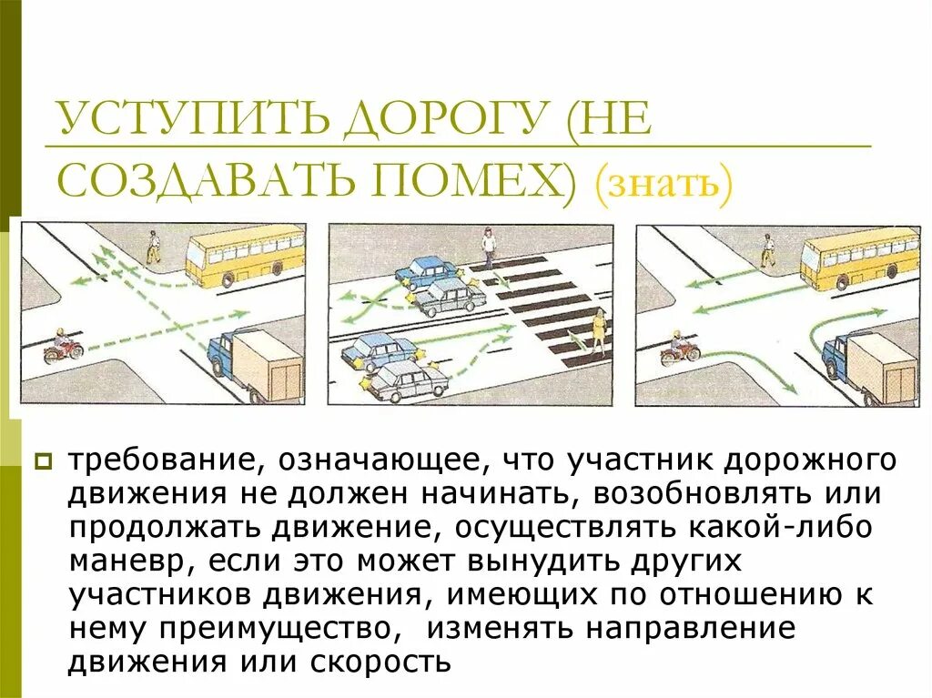 Уступи дорогу понятие ПДД. Уступить дорогу не создавать помех. Термин уступить дорогу ПДД. Требование уступить дорогу.