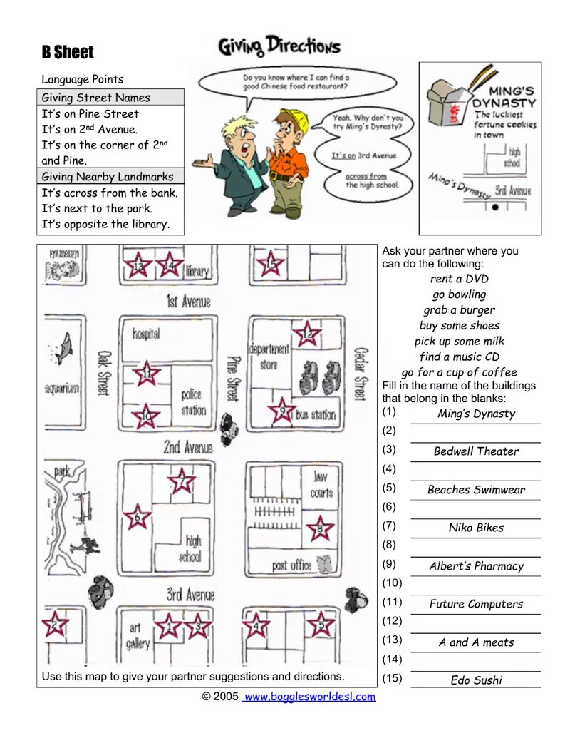 How to get to dialogues. Giving the Directions задания. Giving Directions Worksheet. Directions упражнения по английскому языку. Giving Directions упражнения.