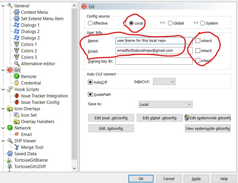 Git config set email. Git аккаунт. как изменить ник в github. git_editor. tortoisegit save credentials.
