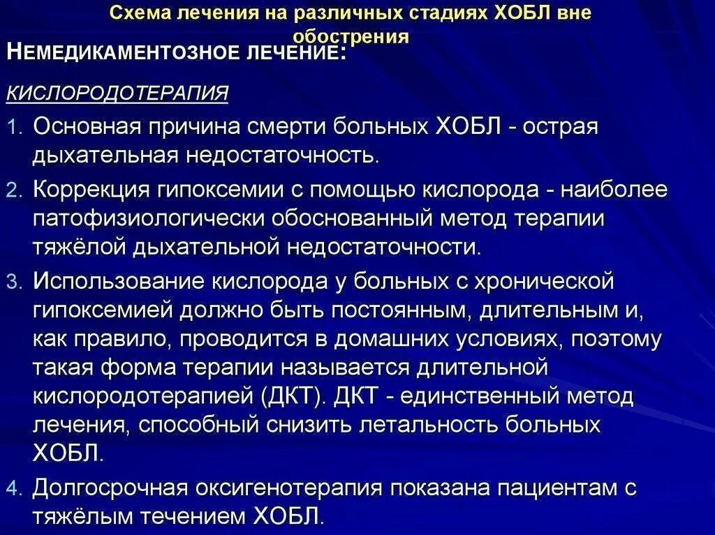 Как лечить хобл. Медикаментозная терапия при хобл. симптоматическая терапия хобл. при хронической обструктивной болезни легких. немедикаментозная терапия хобл.