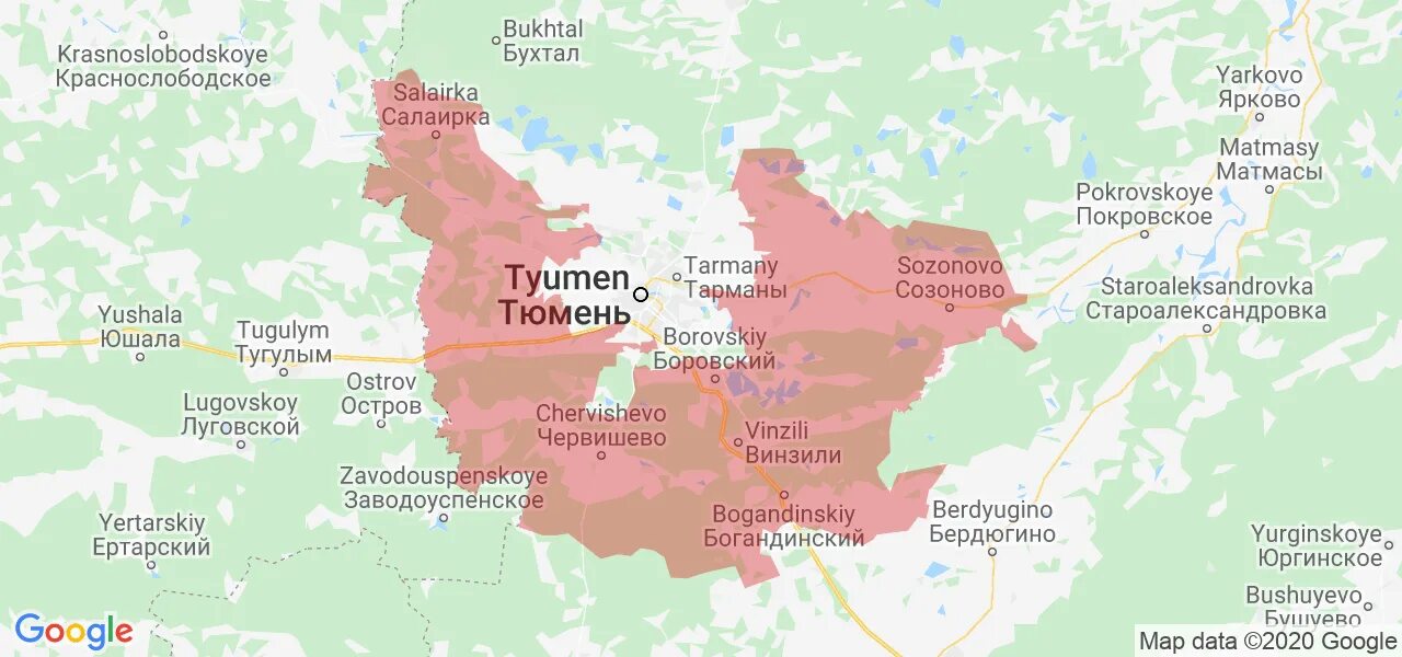 Тюмень местоположение