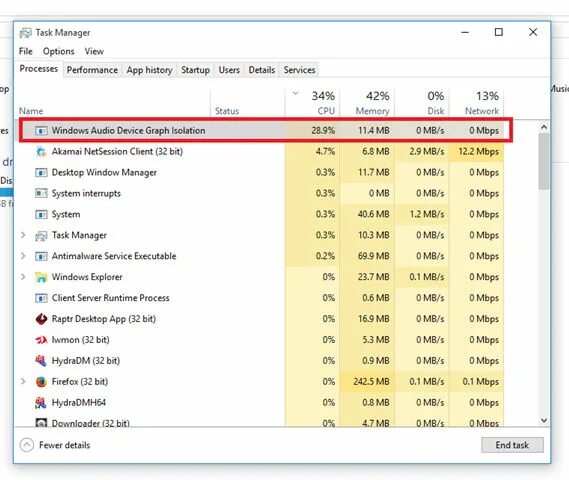Изоляция графов аудиоустройств Windows 10 грузит процессор. Audiodg exe что это за процесс. Audioodg.exeв диспетчере задач. Изоляция графов аудиоустройств грузит память. Изоляция графов аудиоустройств windows