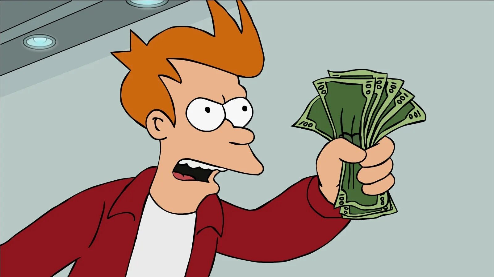 I take my leave. Фрай shut up and take my money. фрай из футурамы с деньгами. футурама мем с деньгами. shut up and take my money без надписи.