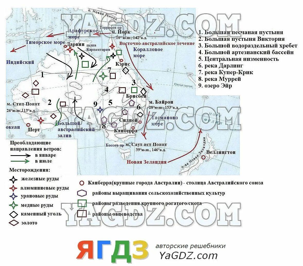 Контурные карты 7 класс австралия страница 9. География 7 класс контурная карта Австралия и новая Зеландия. Контурная карта Австралии 7 класс география.