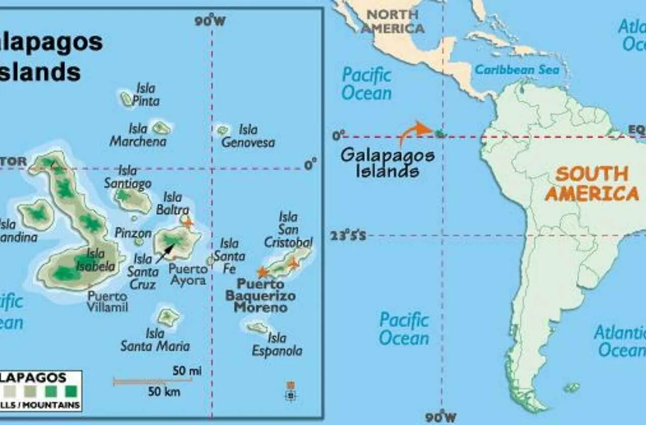 Галапагосские острова на карте Южной Америки. Остров Галапагос на карте Южной Америки. Санта Крус Галапагосские острова. Галапагосские острова как переводится с испанского