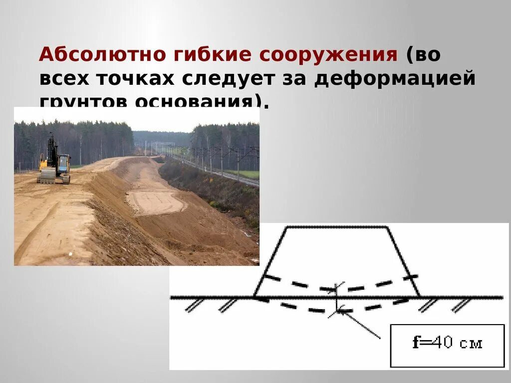 Деформация основания сооружения. Основные положения проектирования гибких фундаментов. абсолютно гибкие сооружения. основные положения проектирования гибких фундаментов презентация. гибкие фундаменты.