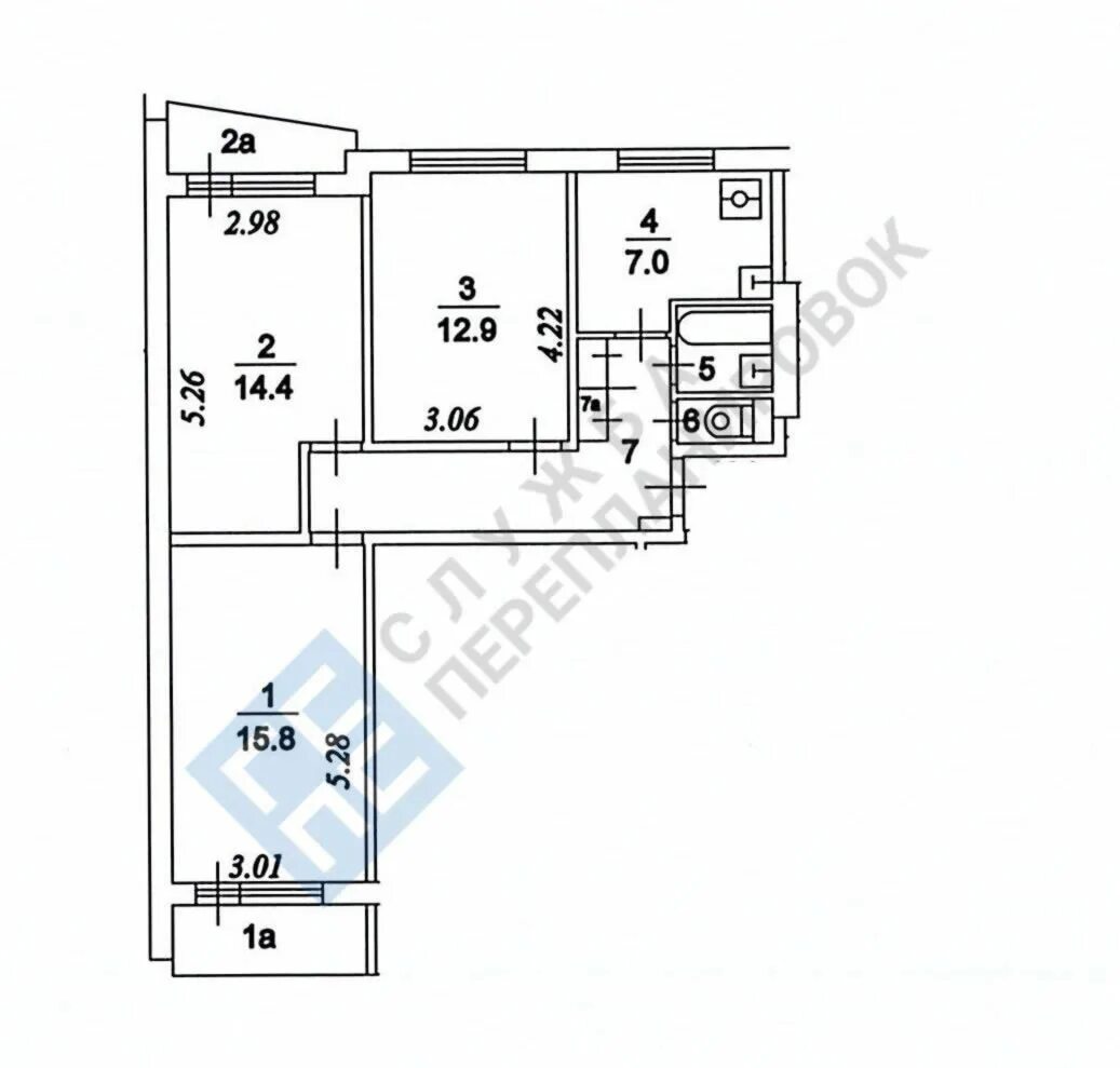 Дом ii 57 планировки Купить 2-комнатную квартиру, 44.1 м² по адресу Москва, Кировоградская улица, 28к