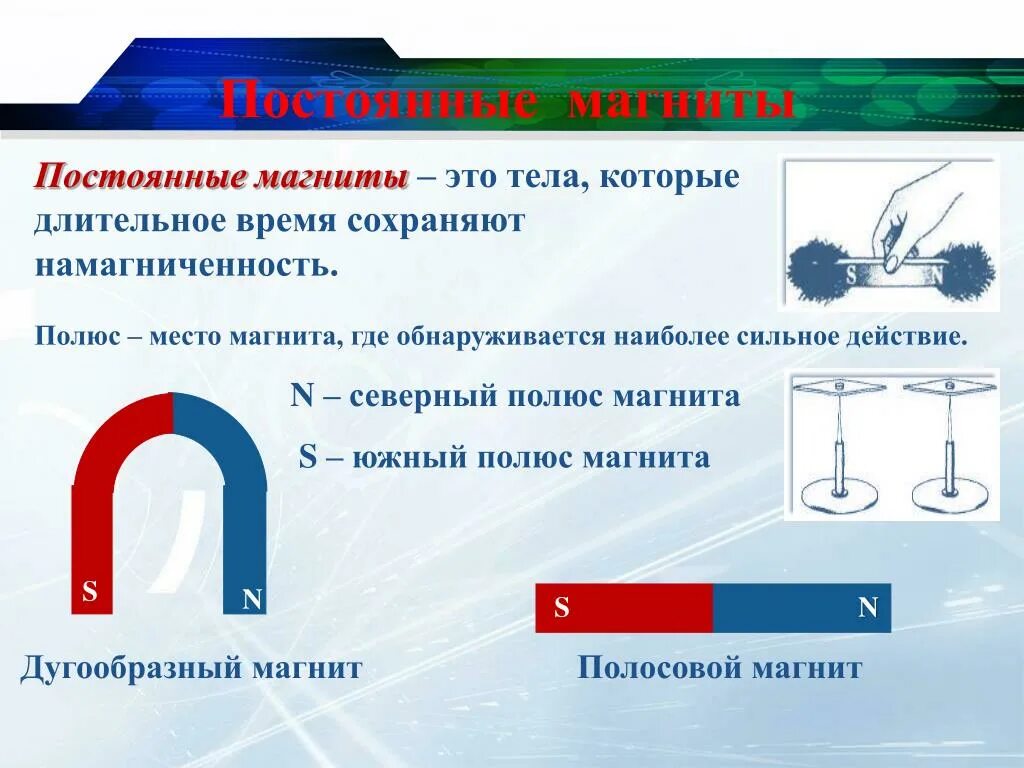 Какой полюс появится у заостренного конца. Физика, 8 класс,постоянные магниты. Магнитное поле земли.. Что такое постоянные магниты в физике 8 класс. Постоянные магниты. Постоянные магниты 8 класс.