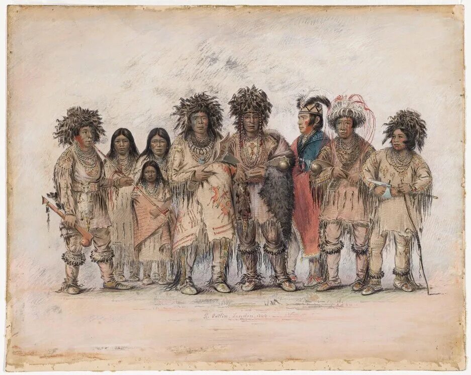 Индейцы Чиппева. Индейцы Вест-Индии. Племя оджибве индейцев Северной Америки. George Catlin.